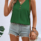 Summer V-neck Vest Top Fashion Button Sleeveless T-Shirt Loose Casual Women's Clothing