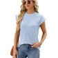 Solid Color Wave Pattern Bat-sleeve T-shirt Summer Loose Vest Casual Tank Womens Clothing