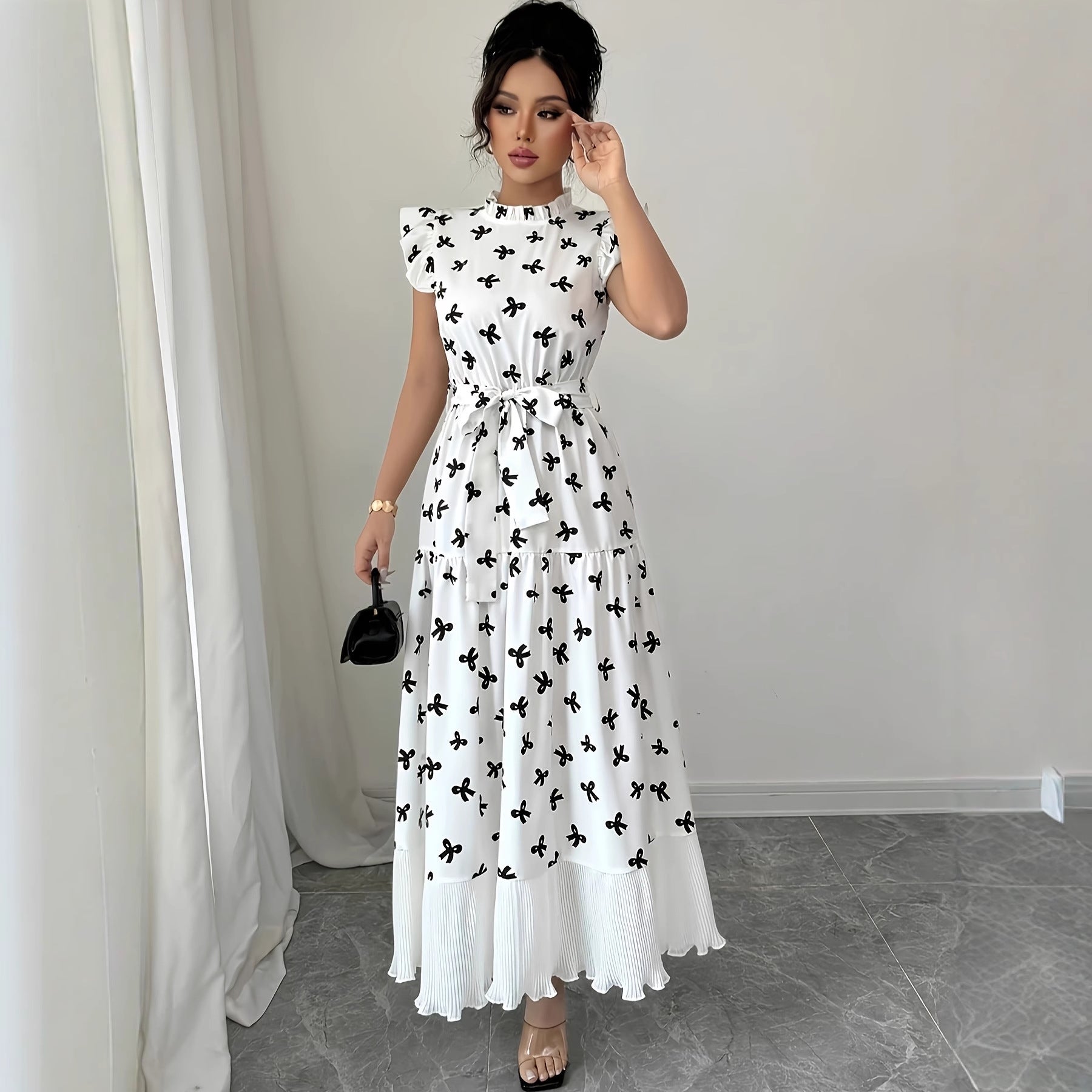 Elegant Butterfly Print Dress For Women