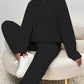 Women's Solid Color Plush Hooded Long Sleeve Trousers Suit