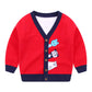 Boys Cardigan V-Neck Single-breasted Sweater
