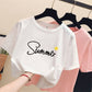 Women's loose ins trendy white short-sleeved t-shirt