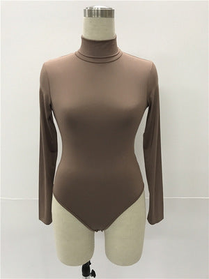 Combinaison slim à manches longues et col haut pour femme, 12 couleurs, la plus vendue, pour l'hiver 