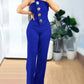 Women's Stitching Asymmetric Hem Jumpsuit