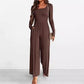 Autumn And Winter Draping Solid Color Sports Long Sleeve Jumpsuit Wide-leg Pants