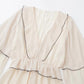 Ruffled Playsuit With V-neck Waist Long