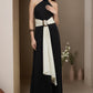 Women's Fashion Color-blocked French Halter Jumpsuit