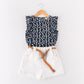 Girls Floral Sleeveless T-shirt + Shorts Set