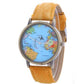 Canvas Band Map Dial Plate Watch
