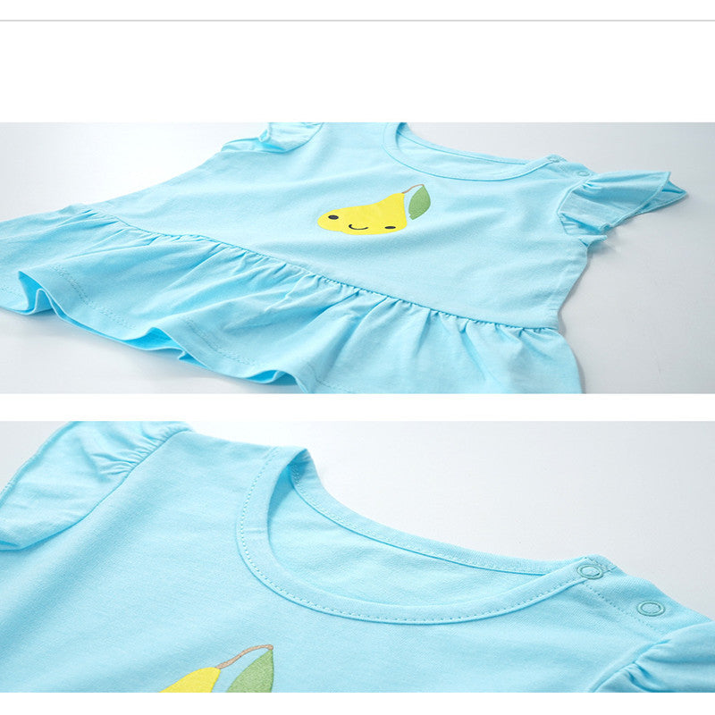 Hauts d'été pour filles, jupes et robes pour enfants de petite et moyenne taille