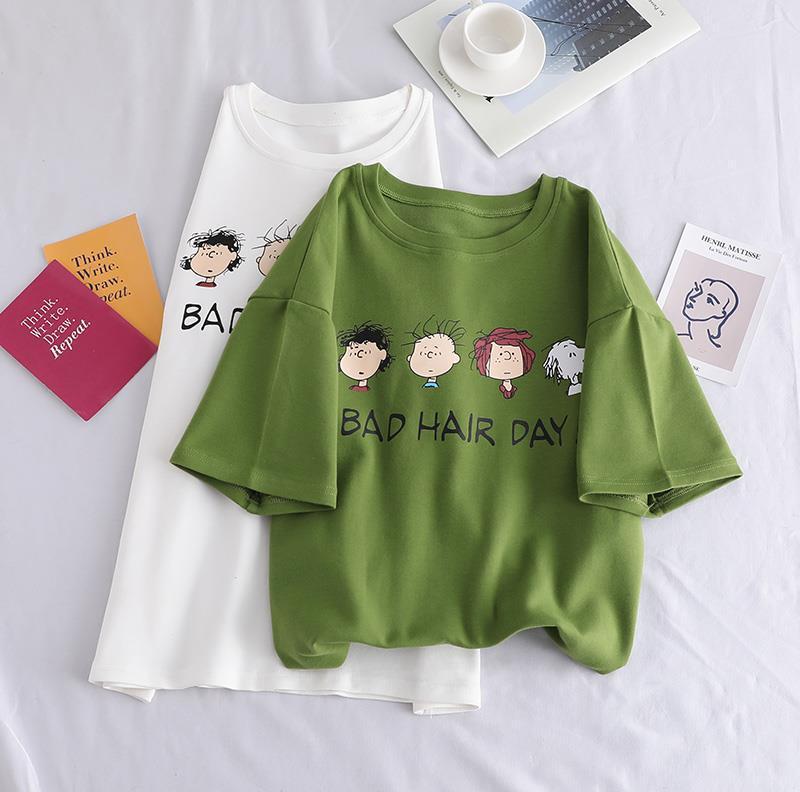 White Short Sleeve T-shirt Female Loose Student Net Red Half Sleeve Top Clothes