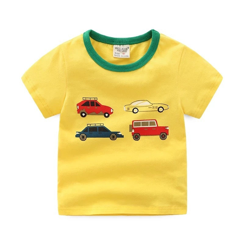 T-shirt d'été imprimé dessin animé pour enfants