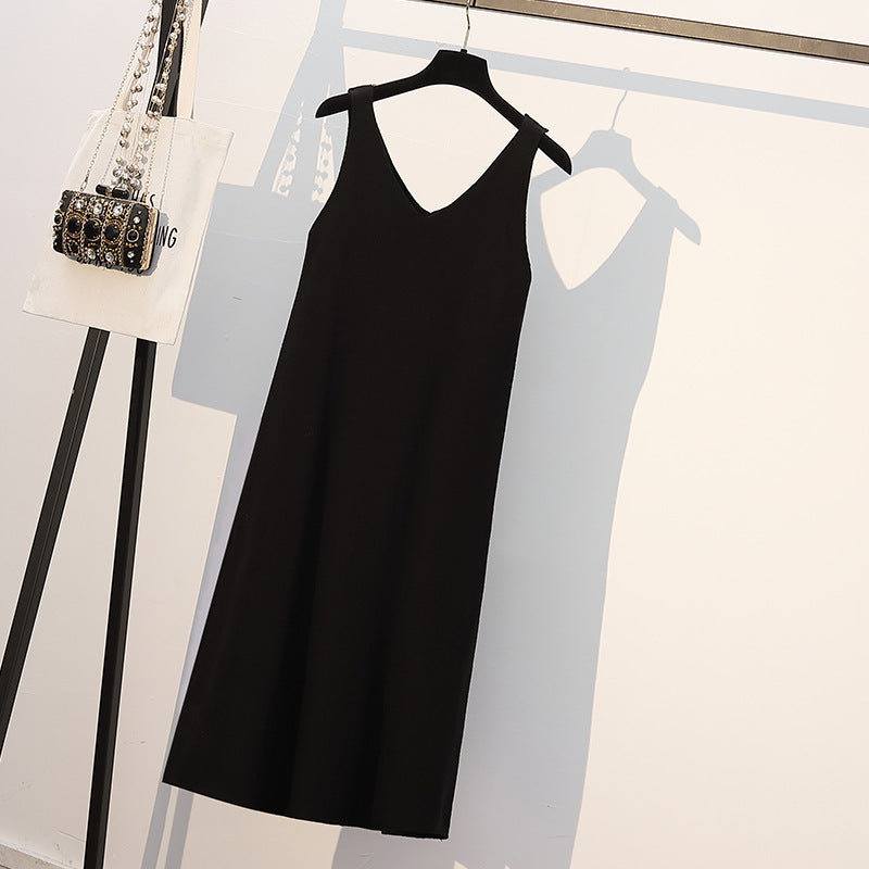 Robe en tricot avec veste en jean