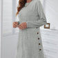 Robe droite à manches longues et col rond pour femme, décontractée, ample, couleur unie, vêtements d'automne et de printemps