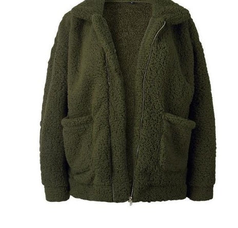 Manteau décontracté pour femme, automne-hiver, nouvelle collection Europe et États-Unis, manteau ample en laine et fourrure