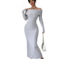 Long-sleeve Autumn Winter Long Dress Womens Clothing