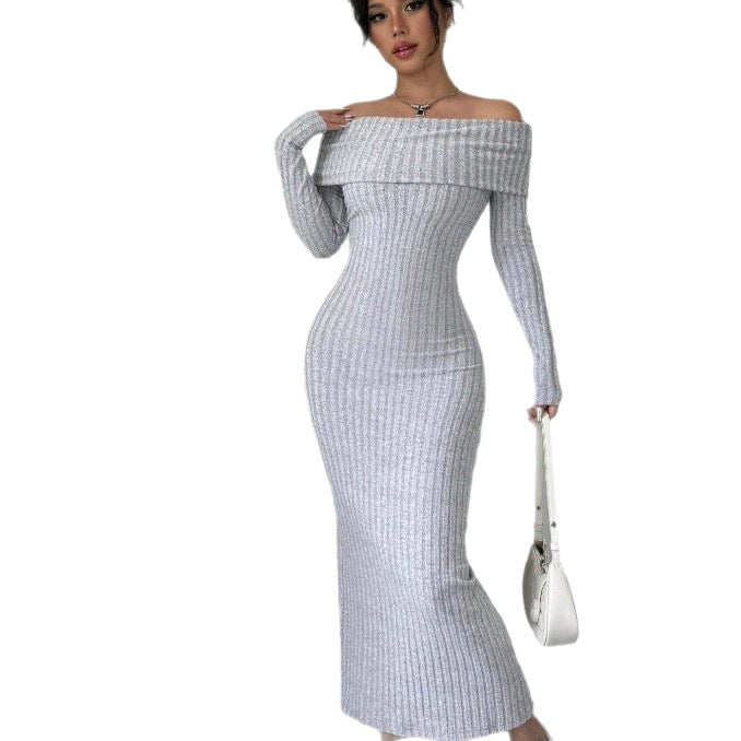 Long-sleeve Autumn Winter Long Dress Womens Clothing