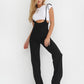 Salopette pantalon taille haute à lacets