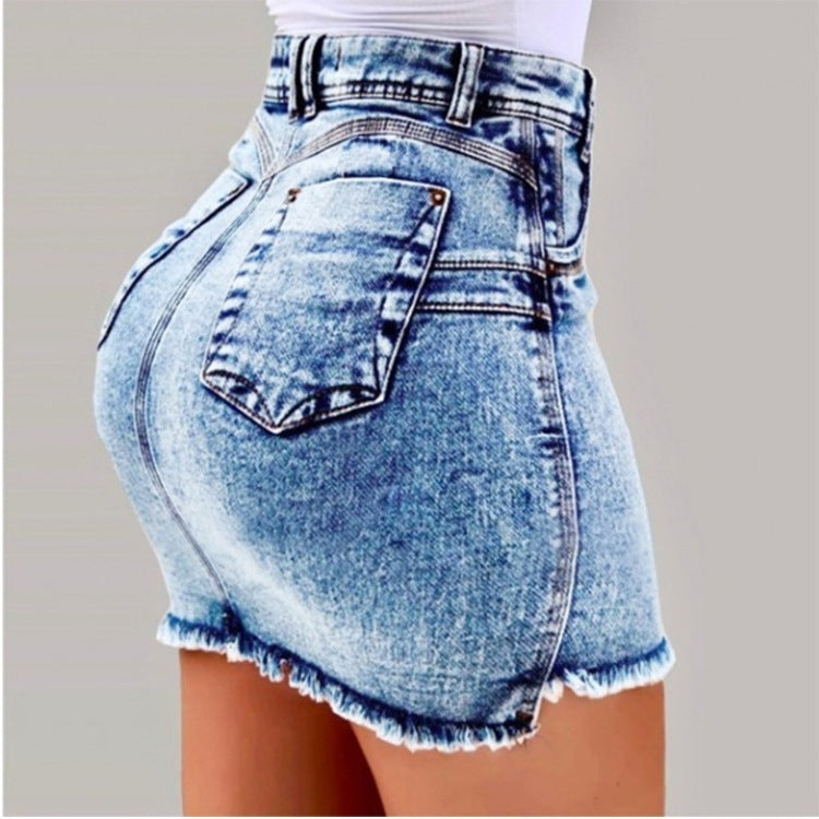 High Waist Pencil Jeans Skirt