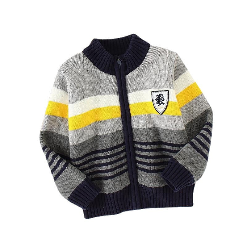 Pull polaire en coton pour enfant, cardigan en tricot, pur coton