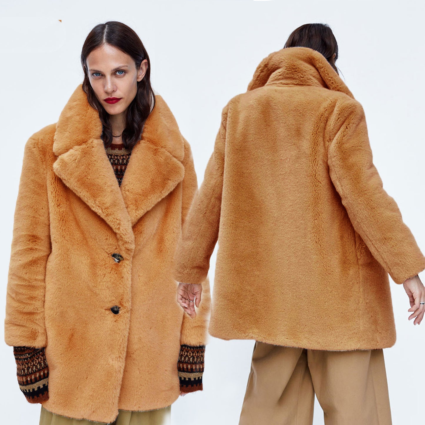 Veste ample en peluche de style coréen, idéale pour toutes les occasions