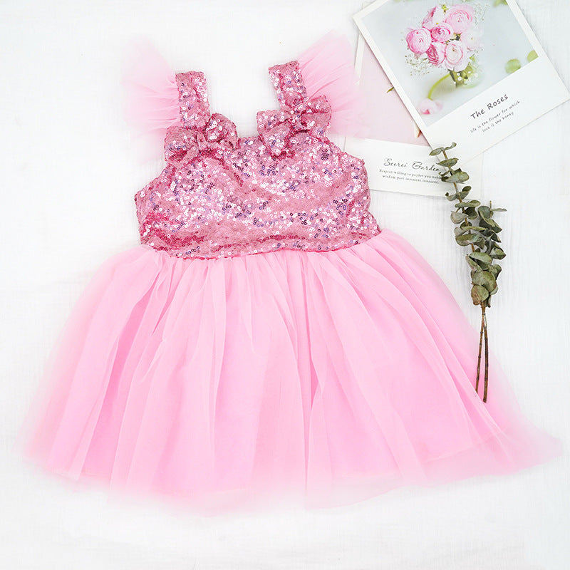 Children's Sequined Princess Sling Tulle Tutu Dress