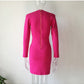 Knit Dress, Base Skirt, Temperament Was Thin, Solid Color V-Neck Long-Sleeved Hip Skirt