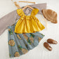 Two piece vest and skirt suit