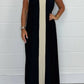 Casual Loose Contrast Color V-neck Sleeveless Long Dress