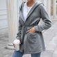 Mid-length hooded trench coat