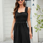 Women's Solid Color One-piece Shorts With Suspenders