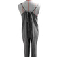 Sling romper pocket cotton and linen stripes