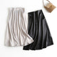 Summer Women Golden Satin Skirt Long Shiny Silk