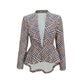 Printed Commute Style Long Sleeve Lapel Suit Elegant Irregular Loose-fitting Coat Top