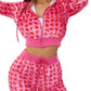 Velvet Love Printed Hooded Sweater Fashion Suit Women