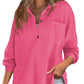 Women's Waffle Knit Loose Long Sleeve Top