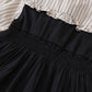 Fake Two-piece Korean Striped Contrast Color Long Sleeve Skirt