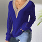 Lace Stitching Hollow Contrast Color Knitwear
