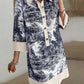 Autumn Half-sleeve Printed Loose And Elegant Shirt Dress