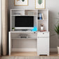 Computer Desk With Hutch & Bookshelf,Wood Executive Desk Teens Student Desk Writing Laptop Home Office Desk With Drawers,3 AC Outlets And 2 USB Charging Ports,Study Laptop Table For Home