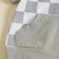 Ensemble deux pièces t-shirt à carreaux colorblock et short à capuche pour fille