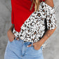 Crew Neck T-Shirt Women's Print Leopard Casual Short Sleeve Top