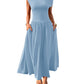 Slant Shoulder Waist Trimming Long With Pocket Dress