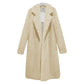 FallWinter Slim Women's Lapel Long Sleeve Solid Color Street Coat Clothing