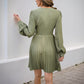 Retro Long Sleeve Solid Color Women's Dress