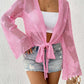 Cardigan Women's Clothes Lace-up Bow Bell Sleeve