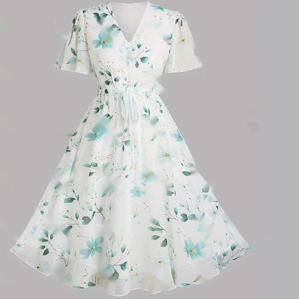Women's Retro Floral Print Casual Dress