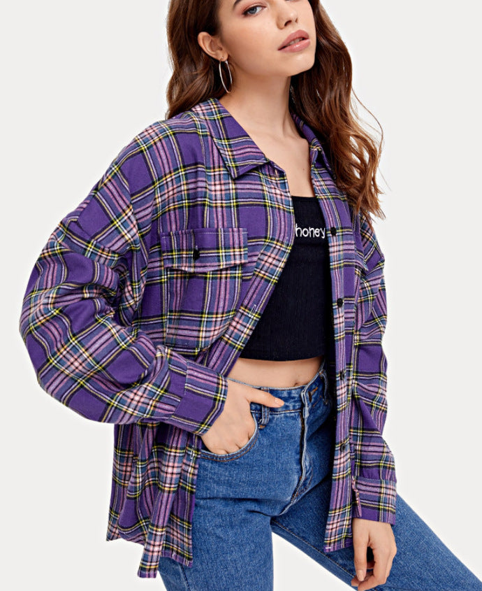 Lapel Long-sleeved Temperament Multicolor Shirt