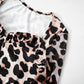 Women's Mesh Stitching Horn Long Sleeve Cinched Short Dress