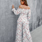 Hong Kong Style Retro Wide Leg Pants Fashion Print White Word Neck